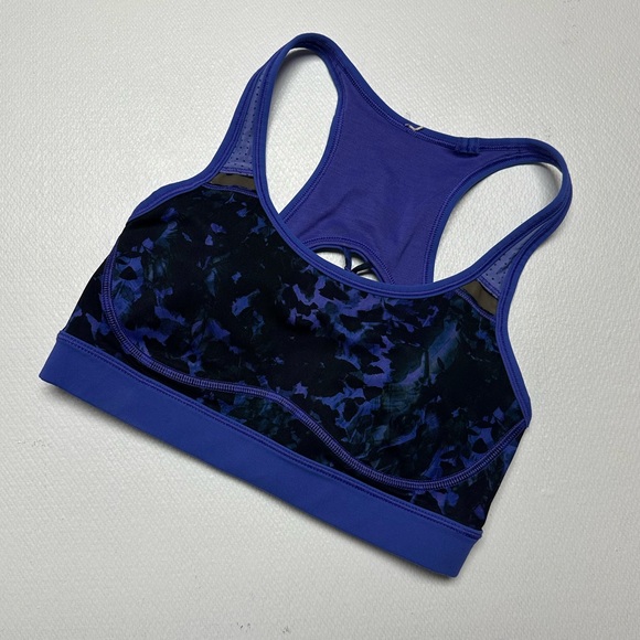 Lululemon Sweaty or Not Sports Bra Floral Sport Backdrop Iris Flower Multi 4 EUC - Picture 3 of 9